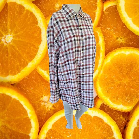 Peter Millar 100% Cotton Plaid Flannel Button‎ Up Shirt Size Large - Picture 1 of 8